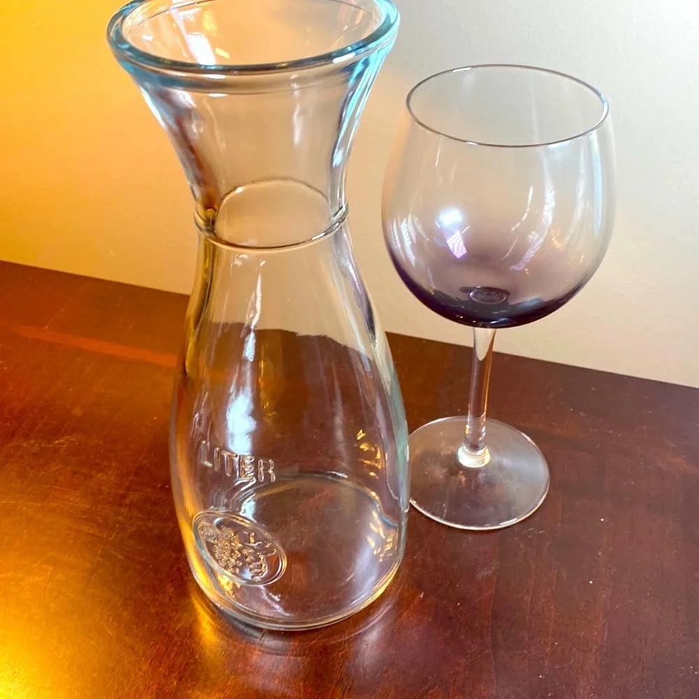 Vintage Stylesetter One Liter Glass Wine Water Carafe Decanter